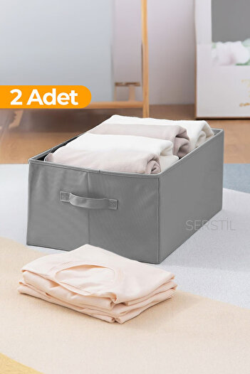 Serstil 2 Adet - Kıyafet Saklama Kutusu Organizer 45x25x20cm