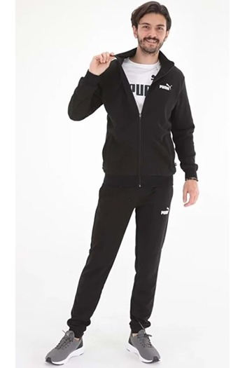 Puma 585840 Clean Sweat Suit Erkek Günlük Eşofman Takımı Siyah