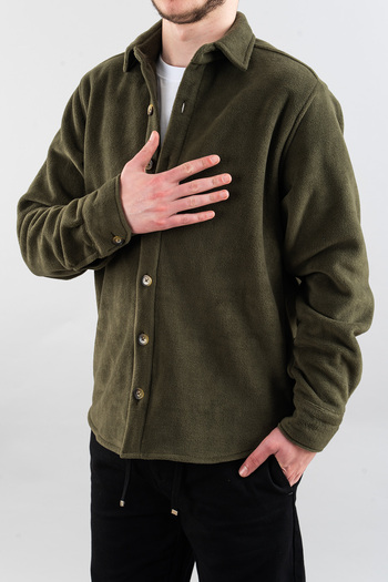 bombe Men's Khaki Lumberjack Comfortable Fleece Shirt