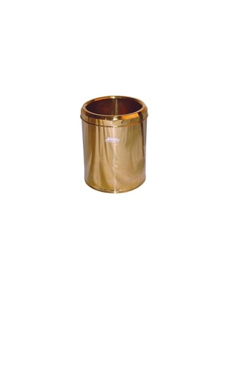 Bahat Stainless Gold Office Kitchen Bathroom Hoop Trash Can 5 Liters