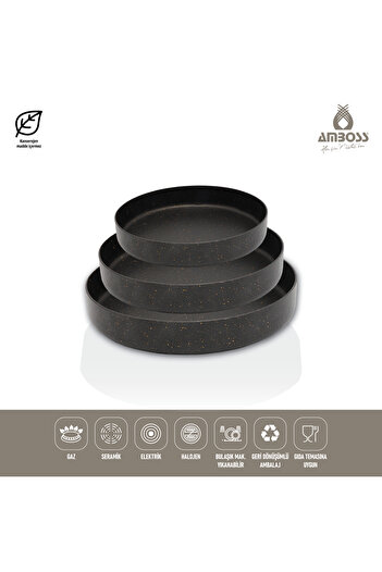 Amboss OLIVIN 3 PCS GRANITE OVEN TRAY SET BLACK