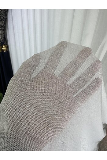 Evcimenhome Natural Foldet Linen Tulle Curtain. 1/3 Dense Pleat Color: Off-White (Ekru)