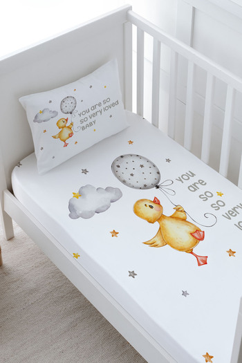 Tuğba Kuğu Pure Baby Cute Duck - طقم ملاءات مطاطية بحجم الطفل