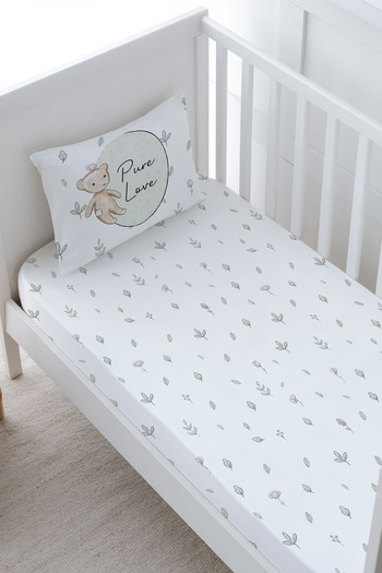 Tuğba Kuğu Baby Size Fitted Sheet Set - for Baby Series - Retro Teddy Bear