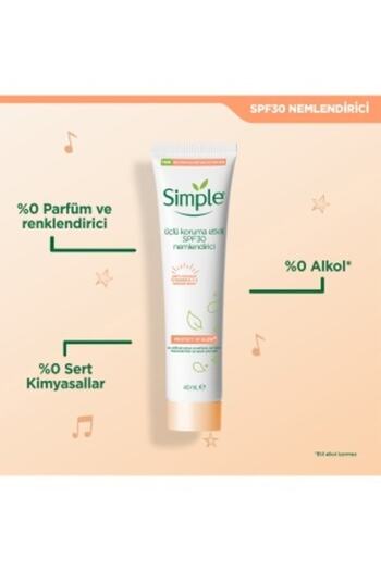 Simple Protect&Glow Matte - SPF30 Moisturizer with Sun/Blue Light/Environmental Protection Effect 40ml