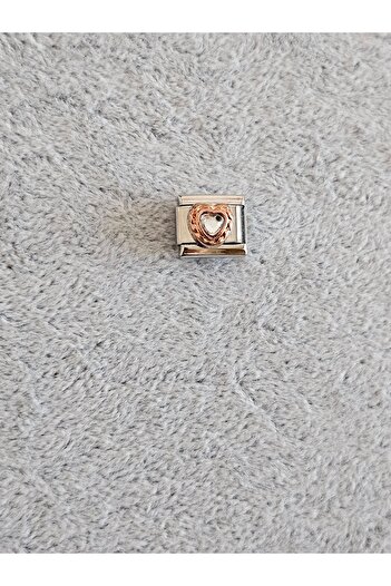 SiestaAccessories Italian Bracelet Charm - White Heart Design