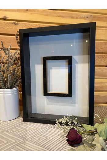 Sevcan sanat atölyesi 30x40x3 photo compartment with glass deep flower frame promise engagement flower box