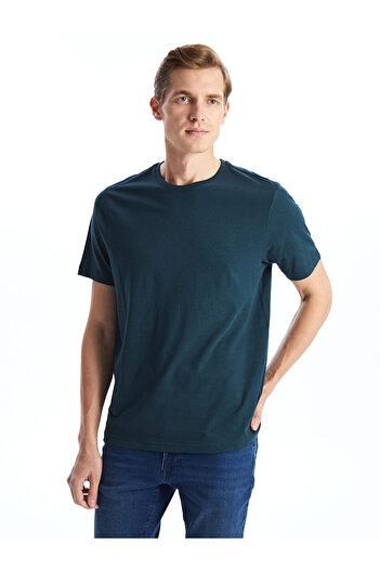 LC Waikiki Petrol Crew Neck Combed Cotton Men's T-Shirt