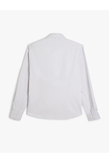 Koton Cotton Button Collar Slim Fit Long Sleeve Shirt