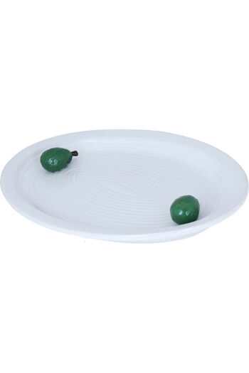 Alsaif Gallery Porcelain Serving Plate Al Seif Gallery, 35.9×25.7×4.1 cm, Round - White