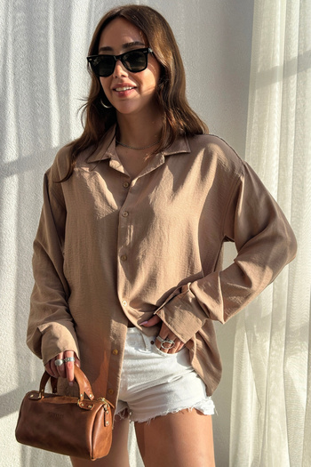 King Brothers New Season Colorful Linen Ayrobin Oversize Boyfriend Shirt