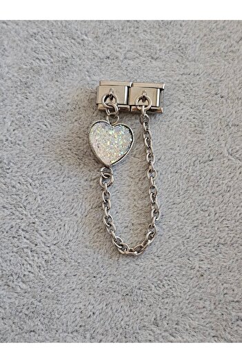 SiestaAccessories White Italian Bracelet Charm - Double Link, Chain & Dangle