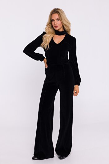 Made of Emotion Velour trousers with wide legs