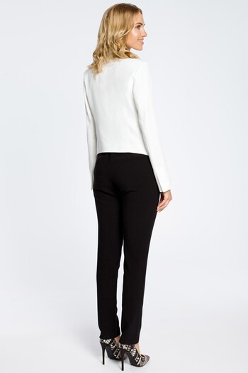Made of Emotion Long sleeve collarless asymmetric open front jacket