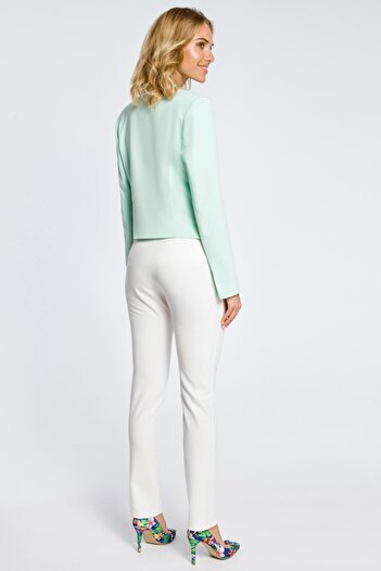 Made of Emotion Long sleeve collarless asymmetric open front jacket
