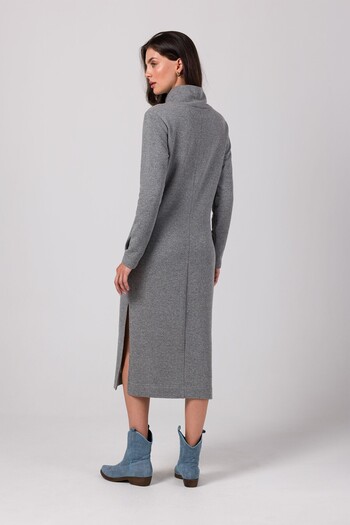 BEWEAR Simple midi dress with a mock turtleneck