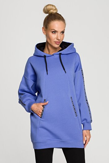 Made of Emotion Oversized sweatshirt with stripe trims and a hood