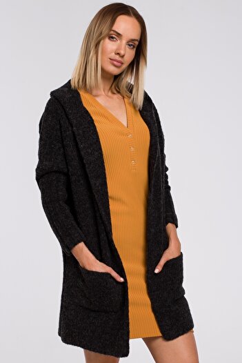 Made of Emotion Cardigan with a hood and ribbed sleeves