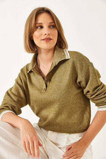 Bianco Lucci Women's Polo Neck Knit Sweater 241251 60261332