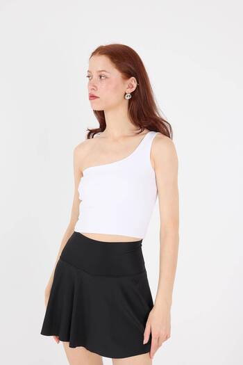 Addax One Shoulder Crop Tank Top A13618-P13