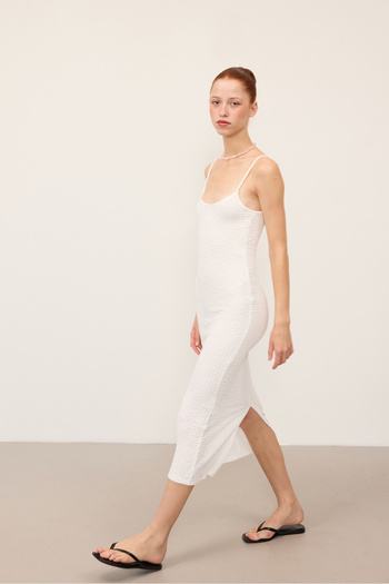 Addax Textured Midi Dress - Adjustable Rope Strap E15909-U2