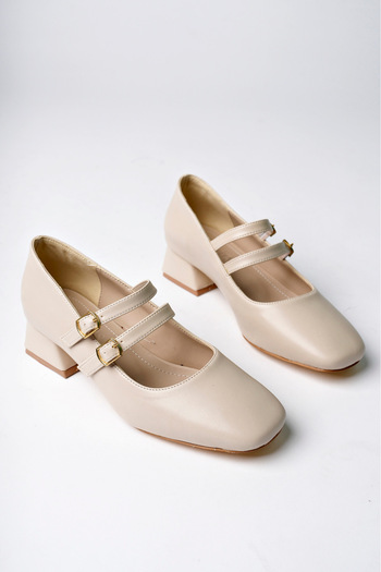 meyra'nın ayakkabıları Women's Skin Skin Closed Back Hard Hat Casual Comfortable Short Heeled Ballerina Shoes