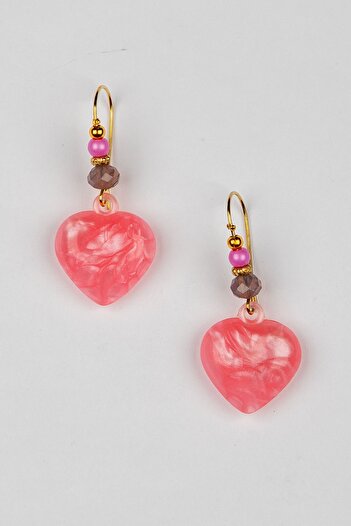 Lila Rosa Heart Figured Ethnic Authentic Earrings