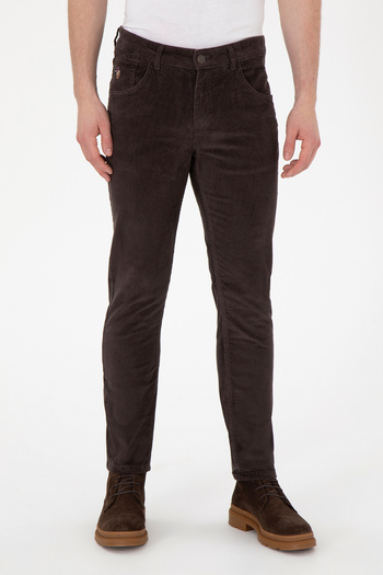 U.S. Polo Assn. Men's Brown Canvas Trousers 50291190 -Vr029