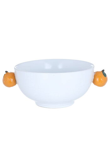 Alsaif Gallery Al Saif Gallery porcelain bowl, 20.9 x 15.1 x 7.5 cm, decorated with oranges - white