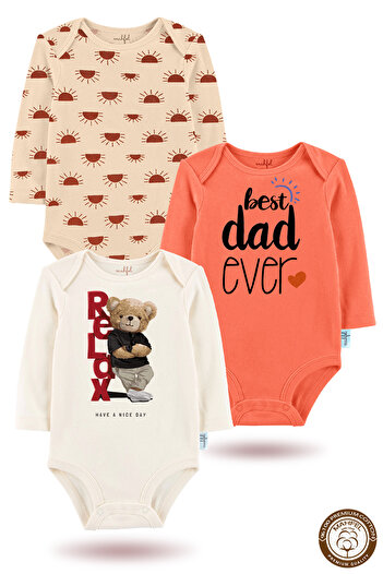 MAHFEL 100% Cotton Organic Printed Snap Fastener Baby Bodysuit