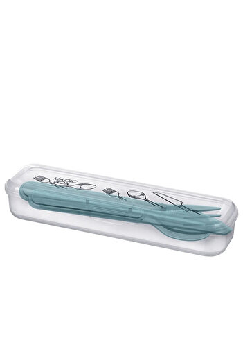 Myend Set of 3 Fork Spoon Knives, Picnic Dinnerware, Storage Box, Portable Portable