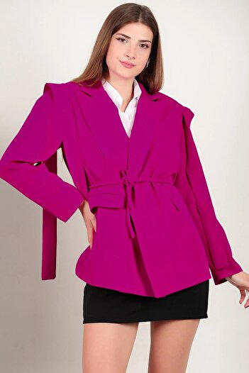 TANISA Zaven Blazer Jacket with Belted Shoulder - Tns-4395