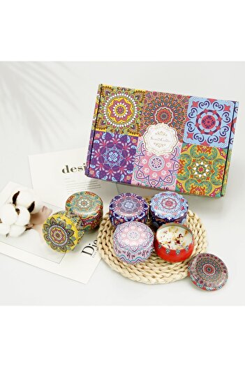 COOYA 6-Pack Scented Candle Gift Set,Ethnic Style, Long-Lasting Soy Wax, Relaxation, and Ideal Gift