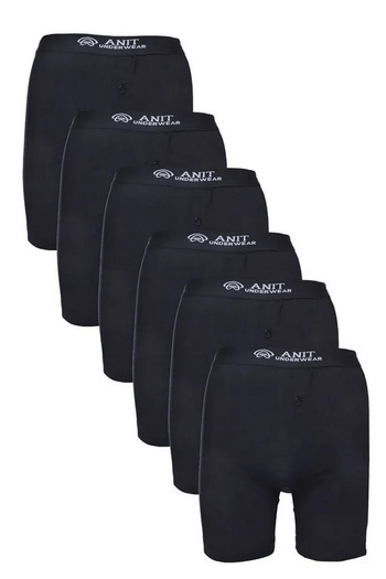 Anıt 6-Piece Lycra Long Leg Boxers - Black, Gray, White