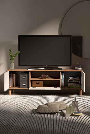 Platinreyon BOHEM TV ÜNİTESİ 150 CM N ÇİZGİLİ MDF KAPAK