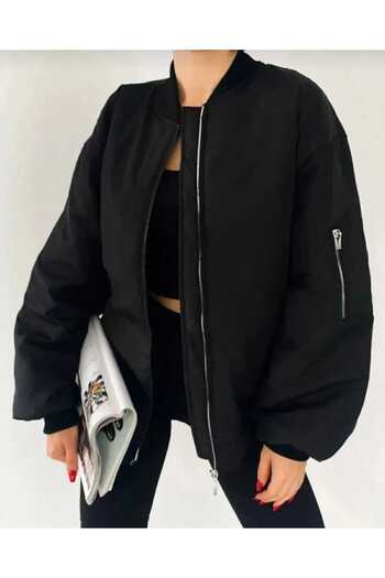 Gameyal Unisex Black Oversize Bomber Jacket College Jacket