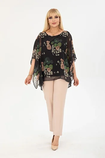 modayız Large Size Chiffon Blouse 36D-2404