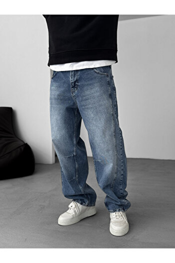 BYBASICMAN Blue Stitching Detailed Baggy Pants Ke-715/693/708