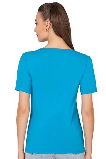 ÖZKAN underwear Özkan 2005 - Stretchy and Comfortable 100% Cotton Women's Undershirt - Lace, Laced V-Neck, Short Sleeve Magnolia Undershirt