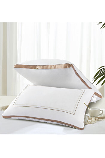 Generic Pack of 2 Cotton 1 Kg Sleeping Pillows Size 50x75 Cm Filled with 100% Polyester Fiber