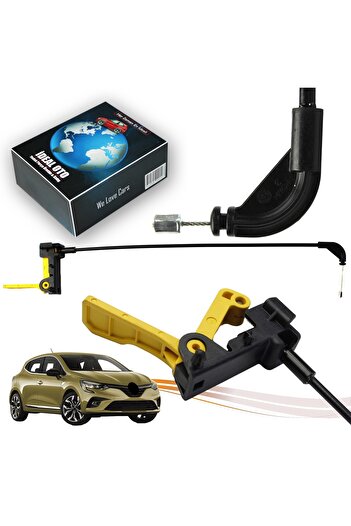 İDEAL OTOMOTİV Renault Clio 5 (2019-...) İçin Kaput Kilit Açma Mandalı & Teli 656225936R 656227768R 656220711R