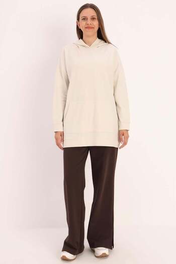 ALLDAY Stone-Hooded Kangaroo Pocket Sweatshirt