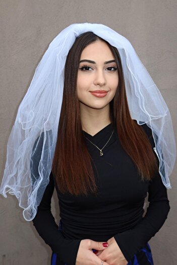 TAKIŞTIR White Wedding Veil - after Party with Comb Buckle