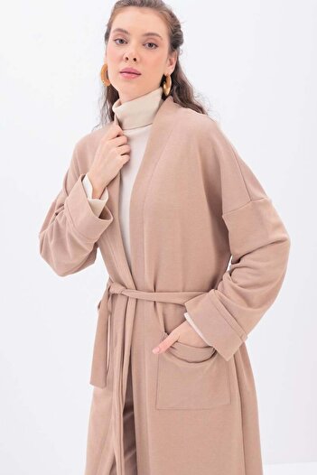 ALLDAY Beige-Sleeve Fold Sweat Cardigan