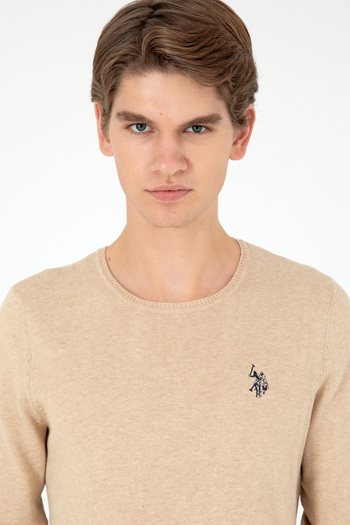 U.S. Polo Assn. Men's Sand Melange Basic Sweater 50293505 -Vr123
