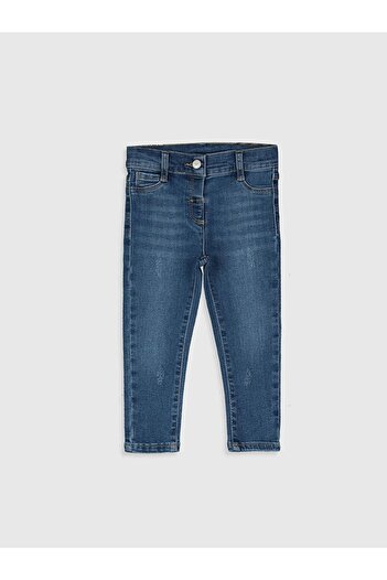LC Waikiki LCW baby İndigo Dar Kalıp Kız Bebek Jean