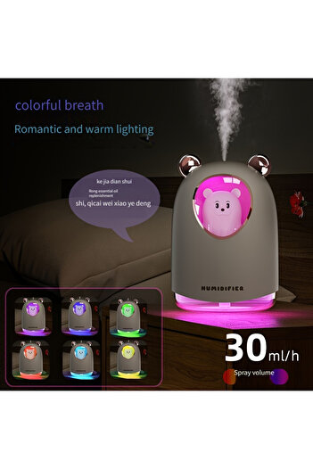 MUKKO HOME Sevimli Ayı Tasarımlı Aromaterapi Nemlendirici Hava Nemlendirici Difüzör - USB Bağlantılı
