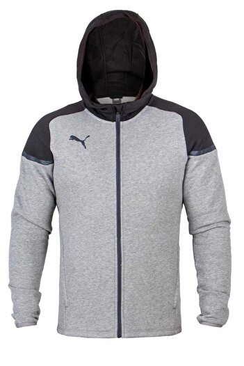 Puma Φούτερ Team Cup Casuals Ανδρικό φούτερ με κουκούλα Jkt 657987 -13 Γκρι/μαύρο