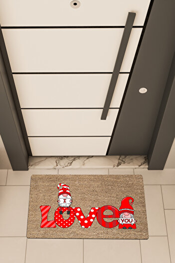 Dormot High Quality Digital Printing Brown, Dwarf Love You Theme Door Front Mat