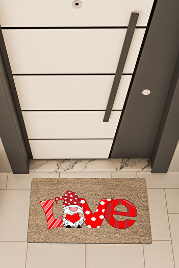 Dormot High Quality Digital Printing Brown, Red Love Dwarf Themed Door Mat